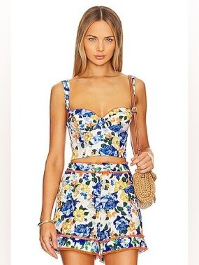 Aqua Bendita x REVOLVE Top + Bottom in Blue Floral Waves